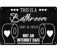 This Is a Bathroom Not an Internet Cafe Vintage Tin Sign Wall Poster Decor Funny Retro Bar Coffee Club Pub Gift Wall Decor Sign 8x12 Inch