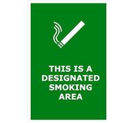 This is a Designated Smoking Area | 30cm x 20cm | Green - Vinyl Sign for Workplaces, Public Spaces, Outdoor Facilities, Smoking Zones