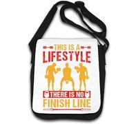 This is A Lifestyle There is No Finish Line Training Graphic Shoulder Bag White