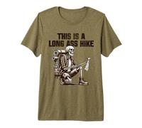 This is A Long Ass Hike Funny Hiking Skeleton Backpack Map Premium T-Shirt