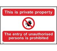 This Is A Private Property Sign - 300mm x 200mm - Self Adhesive Sticker (S56)