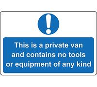 This is a private van and contains no tools or equipment of any kind sign - Self adhesive sticker (200mm x 150mm)