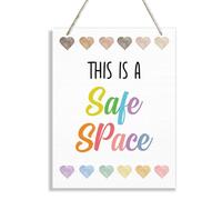 This is A Safe Space Sign, Therapy Room Door Sign, Therapy Decorations, Hanging Wooden Plaques Decor, Social Work Decor, Therapist Psychologist Counsellor Office Decor, Warm Home Decor, Bedroom Decor
