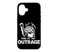 THIS IS AN OUTRAGE Cat with Beret and Raised Fist Case for iPhone 16
