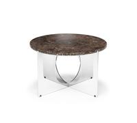 This Is Art Coffee Table Chrome/ Brown Marble