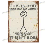 This Is Bob Funny Metal Bar Sign for Mancave Home Pub Indoor or Outdoor Garden Retro Wall Plaque Man Cave Gift Retro Vintage Memorabilia 20cm x 15cm