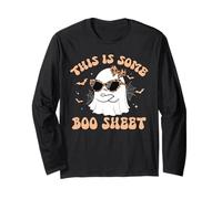 This is Boo Sheet Ghost Retro Groovy Funny Halloween Leopard Long Sleeve T-Shirt