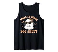 This is Boo Sheet Ghost Retro Groovy Funny Halloween Leopard Tank Top