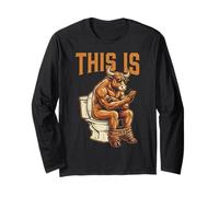This is Bull Sitting On A Toilet Funny Vintage Mens Graphics Long Sleeve T-Shirt