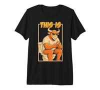 This is Bull Sitting On A Toilet Funny Vintage Mens Graphics Premium T-Shirt