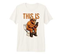 This is Bull Sitting On A Toilet Funny Vintage Mens Graphics Premium T-Shirt
