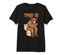 This is Bull Sitting On A Toilet Funny Vintage Mens Graphics Premium T-Shirt
