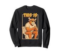 This Is Bull Sitting On A Toilet Funny Vintage Mens Graphics Sweatshirt