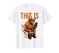 This is Bull Sitting On A Toilet Funny Vintage Mens Graphics T-Shirt