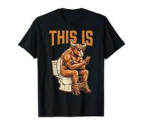 This is Bull Sitting On A Toilet Funny Vintage Mens Graphics T-Shirt