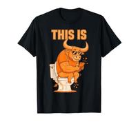 This is Bull Sitting On A Toilet Funny Vintage Mens Graphics T-Shirt