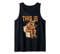 This is Bull Sitting On A Toilet Funny Vintage Mens Graphics Tank Top