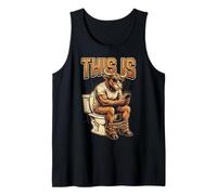 This is Bull Sitting On A Toilet Funny Vintage Mens Graphics Tank Top