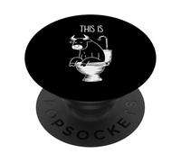 This Is Bullsht Bull Sitting On a Toilet Funny Cow Sarcastic PopSockets Adhesive PopGrip