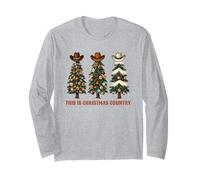 This is Christmas Country Cowboy Hats on Western Xmas Trees Long Sleeve T-Shirt