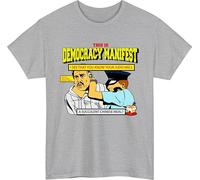 This is Democracy Manifest Meme T-Shirt, Succulent Chinese Meal Shirt, Internet Joke Humor Tee, Unisex Friends Top Heather Grey