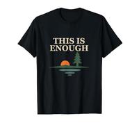 This is Enough Quiet Lake Reflection Landscape Graphic Value Graphic T-Shirt, Men, Black, S