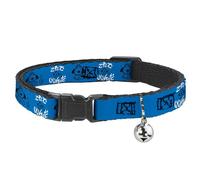 This is Fine Breakaway Cat Collar With Bell, Plastic Clip, Easy Adjustable, This Is Fine Japanese Question Hound Flame Blue/Black/White, 8.5 to 12 Inches 0.5 Inch Wide