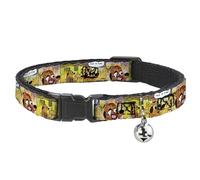 This is Fine Breakaway Cat Collar With Bell, Plastic Clip, Easy Adjustable, This Is Fine Question Hound Cafe Fire Comic Strip Blocks, 8.5 to 12 Inches 0.5 Inch Wide