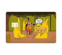 This is Fine Credit Card Sticker - Funny Meme EC Card Sticker | Vinyl Sticker for Bank Card | Meme Design with Dog in Burning House | Fits Most Cards, brown, Small Chip, American
