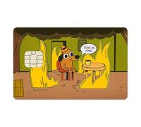 This is Fine Credit Card Sticker - Funny Meme EC Card Sticker | Vinyl Sticker for Bank Card | Meme Design with Dog in Burning House | Fits Most Cards, brown, Large Chip, American