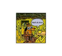 THIS IS FINE Dog Enamel Pin, S, Zinc, agate
