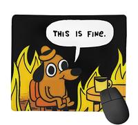 This is Fine Dog Fire Funny Meme Mouse Pad Non-Slip Gaming Mouse Pad with Stitched Edge Computer Pc Mousepad Rubber Base for Office Home