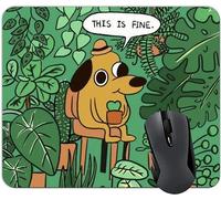 This is Fine Dog Funny Mouse Pad, Cute anime green square waterproof mouse pads,for Desktop Computer Laptop Cute Girl, Women's Office Decorative Pad Home Office Accessories, 9.5x7.9x0.1 Inch