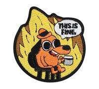 This is Fine Dog Patch, Iconic Internet Meme Hook and Loop Embroidery Morale Patch for Backpacks, Jackets, Hats, Hoodies, Tactical Vests, Dog Harness, Military Uniform, Cute Sarcastic Badge Gifts