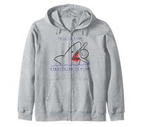 This Is Fine Everything Is Fine Funny Sarcastic Shark Humor Zip Hoodie