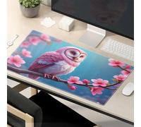 This Is Fine Mouse Pad Cherry Blossom And Pink Owl Art Mouse Pad Mouse Pads For Desk Funny Mouse Pads For Work