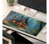 This Is Fine Mouse Pad Enchanted Forest Cottage At Dusk Mouse Pad Mouse Pads For Desk Funny Mouse Pads For Work