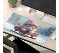 This Is Fine Mouse Pad Kitten In Winter Wonderland On Sled Mouse Pad Mouse Pads For Desk Funny Mouse Pads For Work
