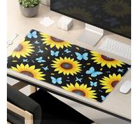 This Is Fine Mouse Pad Sunflower And Butterfly Pattern Background Mouse Pad Mouse Pads For Desk Funny Mouse Pads For Work