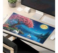 This Is Fine Mouse Pad Swans By The Moonlit Lake With Cherry Blossoms Mouse Pad Mouse Pads For Desk Funny Mouse Pads For Work