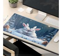This Is Fine Mouse Pad Two White Rabbits In A Winter Wonderland Mouse Pad Mouse Pads For Desk Funny Mouse Pads For Work