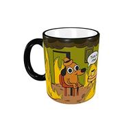 this is fine mug,funy Mug Travel Coffee Mug For Men Women 11 Ounce Ceramic Tea Cup,funy Inspirational Gifts Black