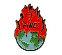 "This is Fine!" World on Fire Enamel Pin by Ectogasm - Funny Quote Gift for Women and Men
