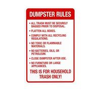 This Is For Household Trash Only Metal Warning Sign for Indoor Outdoor Security, Business Office Home Garden Street Decor 20 x 30 cm