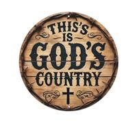 This Is God'S Country Round Tin Sign Vintage Metal Sign Home Bar Garden Wall Decor Metal Poster 8x8 Inch