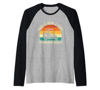 This Is How A Cool Grandpa Rolls - Golf Lover Golfer Golfing Raglan Baseball Tee