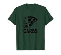 This is How I Cut Carbs Pizza Slice Funny Diet T-Shirt, Men, Forest Green, XXL
