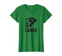 This is How I Cut Carbs Pizza Slice Funny Diet T-Shirt, Women, Kelly Green, L