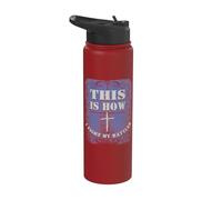 This is How I Fight My Battle - Religious Cross Christian Stainless Steel Insulated Water Bottle