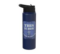This is How I Fight My Battle - Religious Cross Christian Stainless Steel Insulated Water Bottle